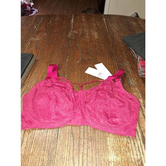 New 40I HSIA Rose Red Minimizer Full Coverage Sexy Pretty Lace Bra NWT - Picture 6 of 8